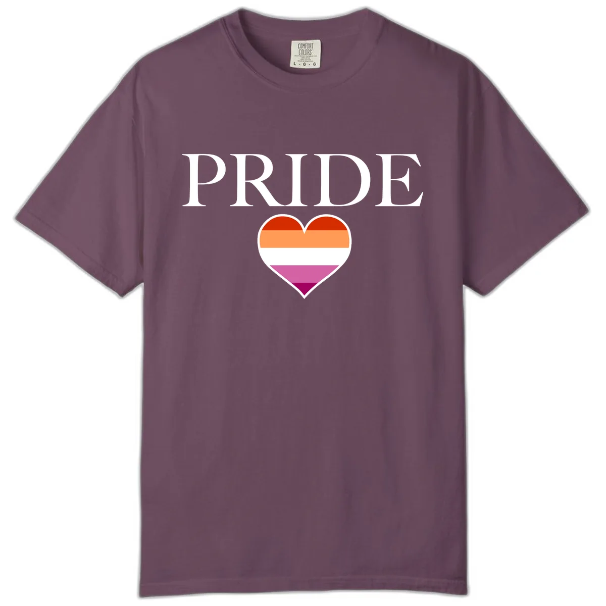 Pride Heart Flag Design Comfort Color in Berry