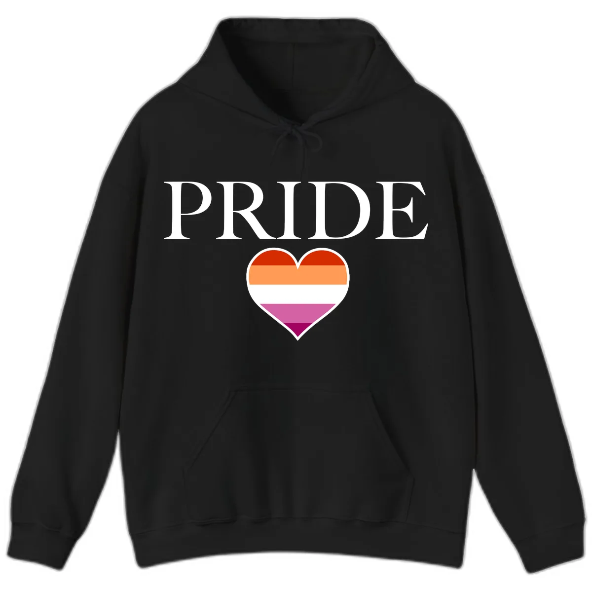 Pride Heart Flag Design Hoodie in Black