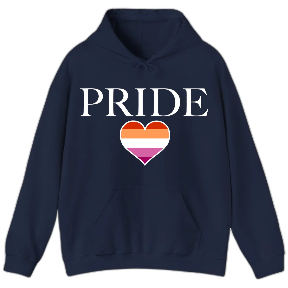 Pride Heart Flag Design Hoodie in Navy