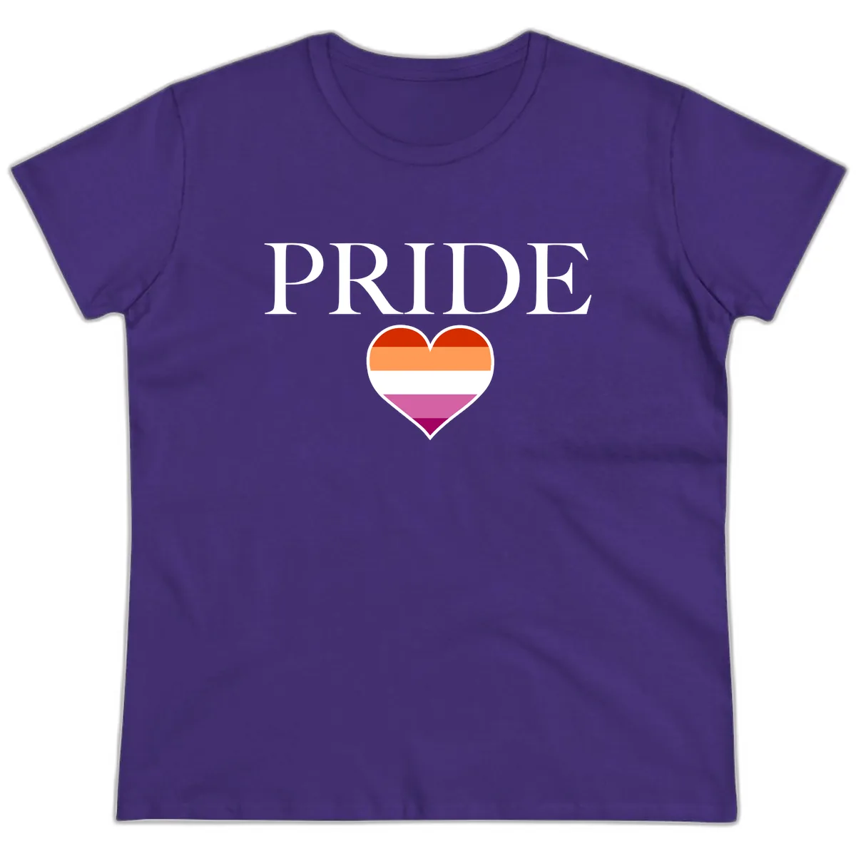 Pride Heart Flag Design Ladies Tee in Purple