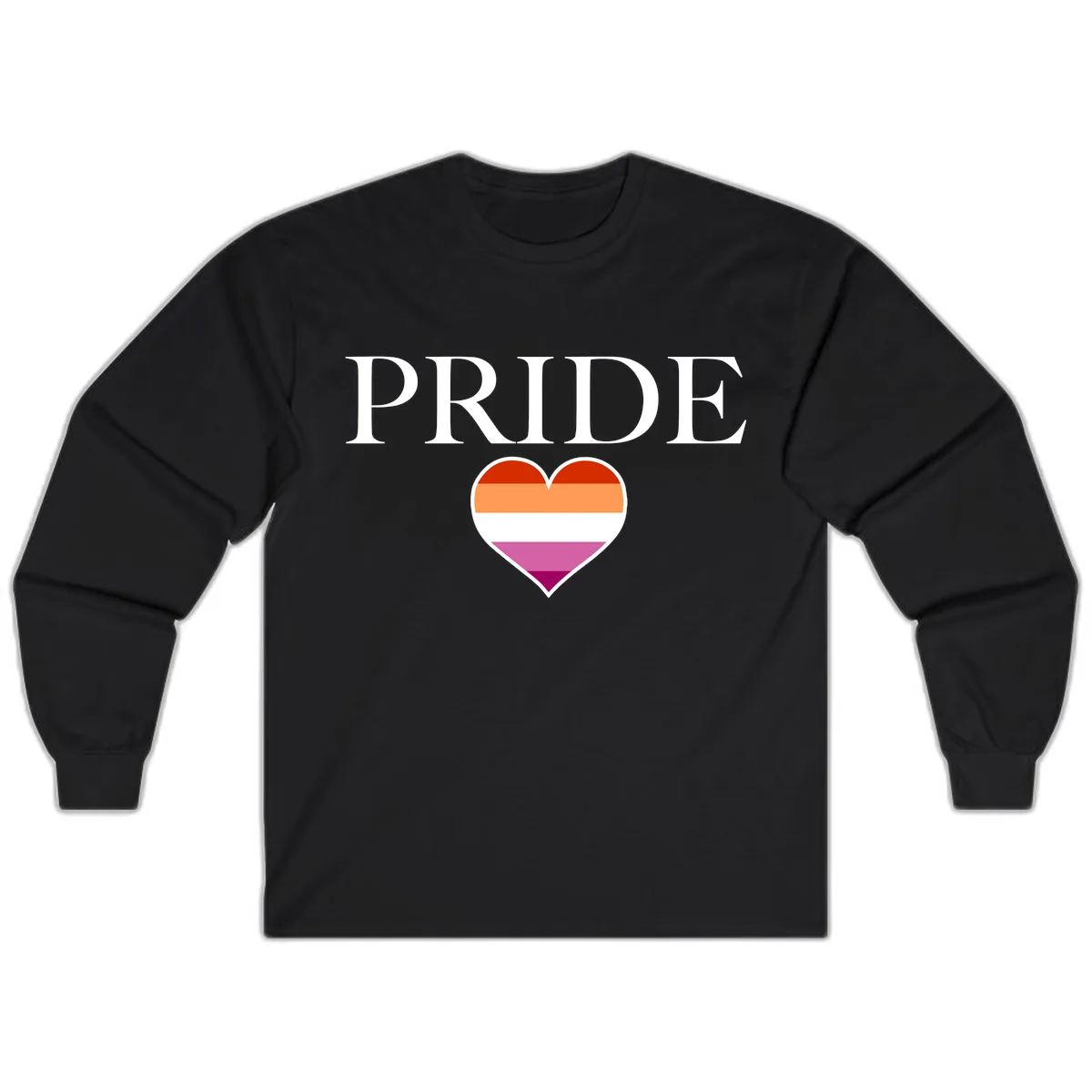 Pride Heart Flag Design Long Sleeve in Black