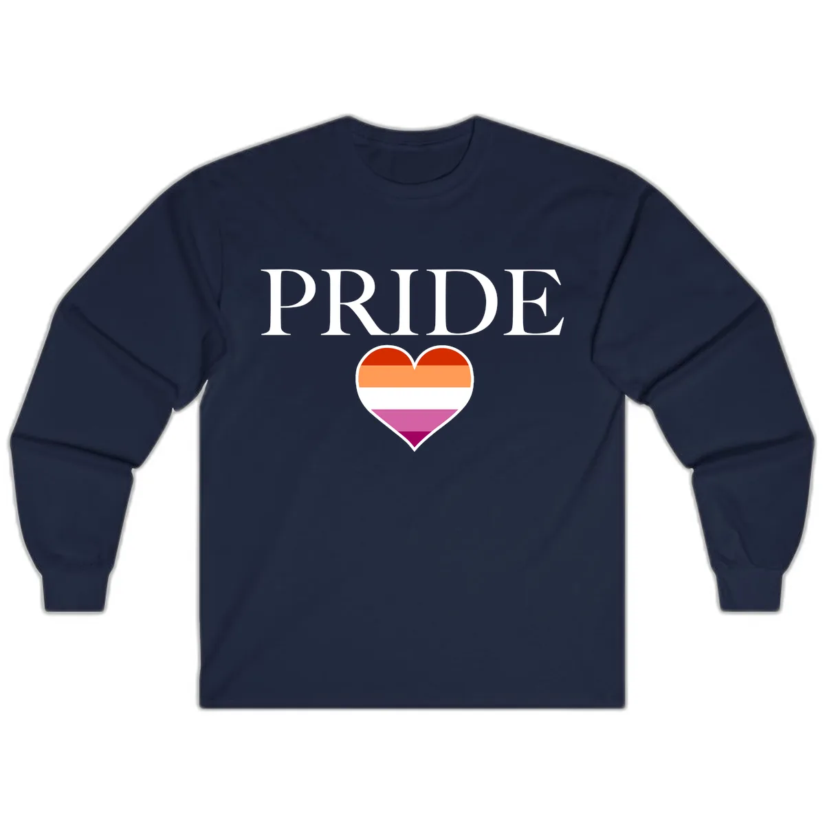 Pride Heart Flag Design Long Sleeve in Navy