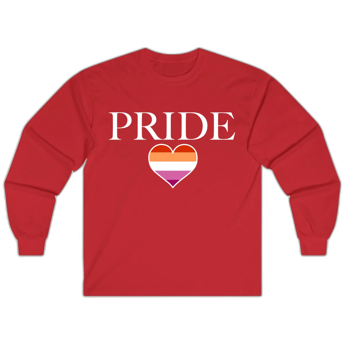 Pride Heart Flag Design Long Sleeve in Red