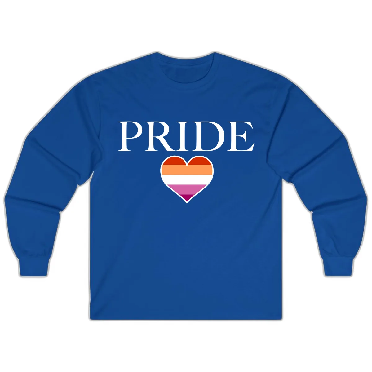 Pride Heart Flag Design Long Sleeve in Royal