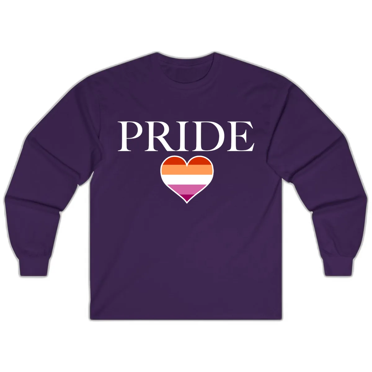 Pride Heart Flag Design Long Sleeve in Purple