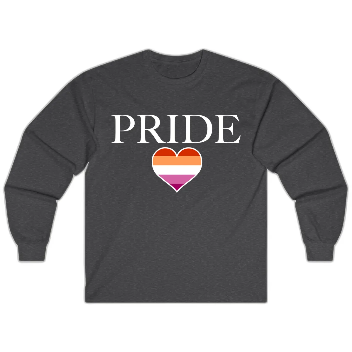 Pride Heart Flag Design Long Sleeve in Dark Heather