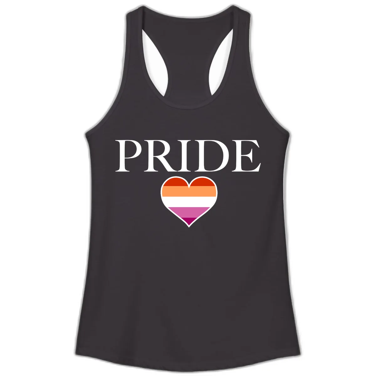 Pride Heart Flag Design Ladies Tank in Black