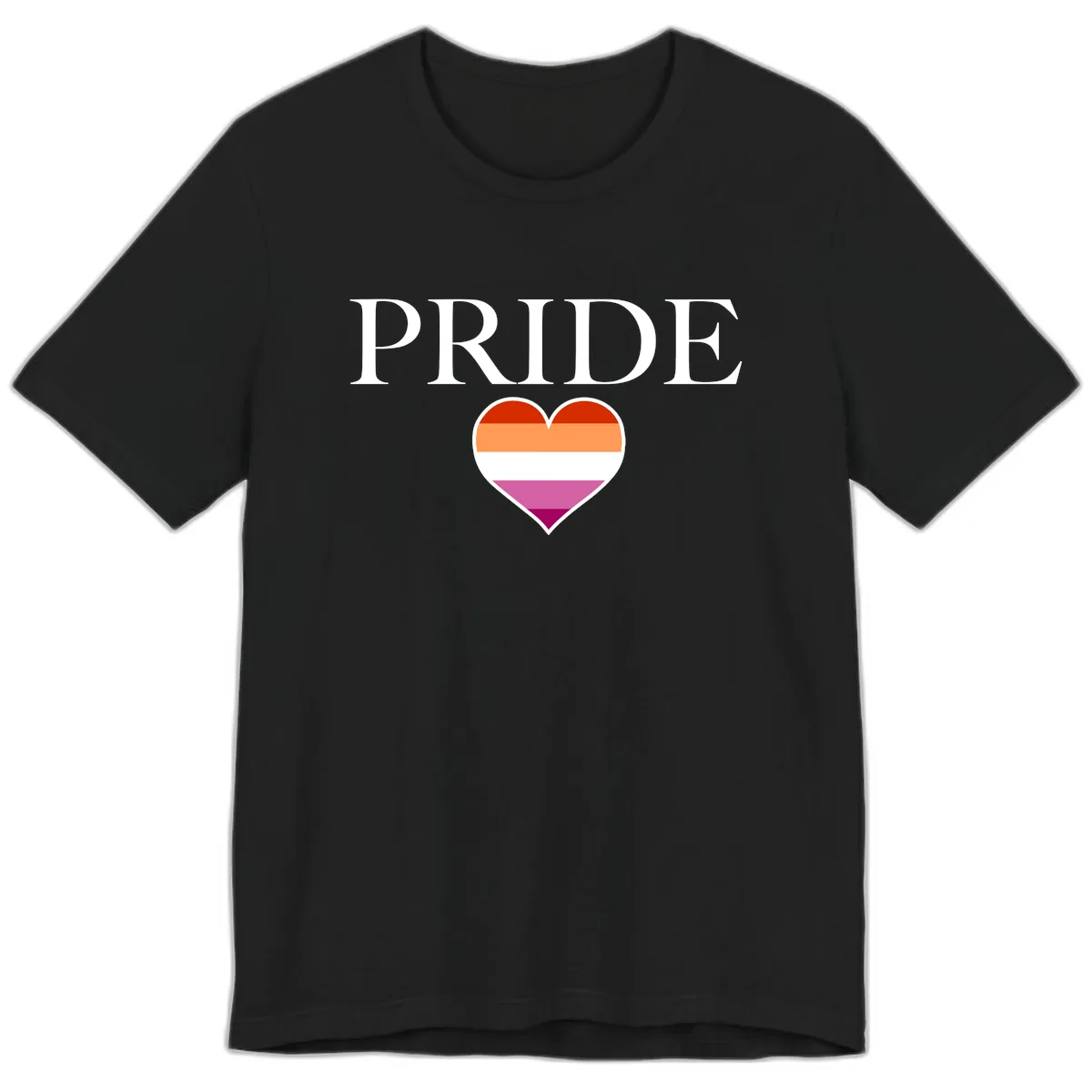 Pride Heart Flag Design Premium T-Shirt in Black