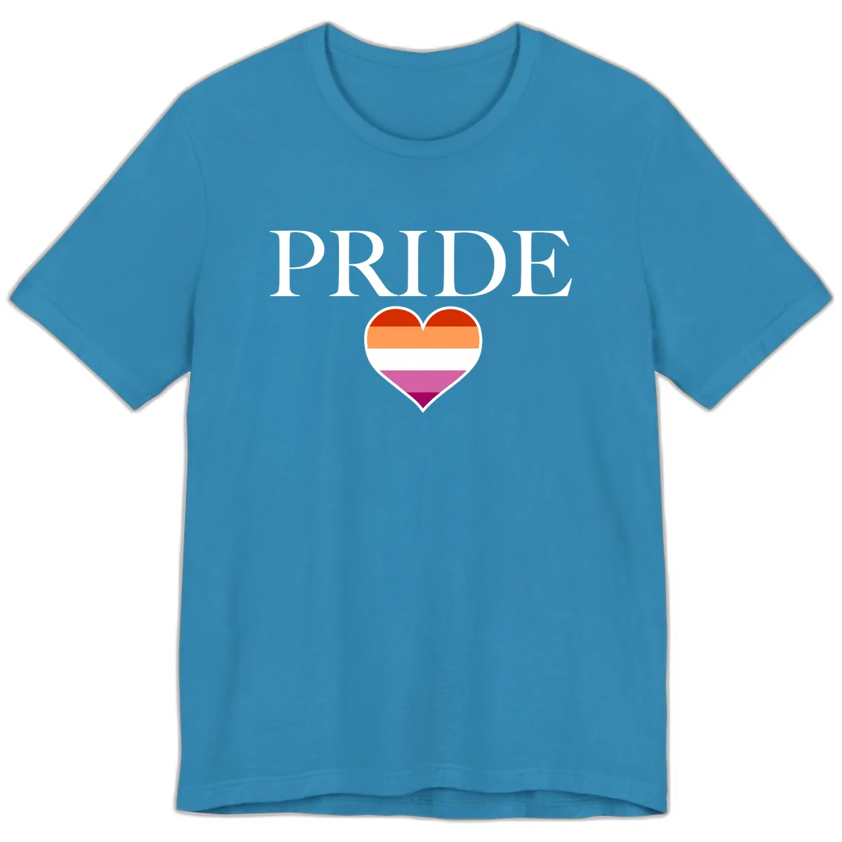 Pride Heart Flag Design Premium T-Shirt in Aqua