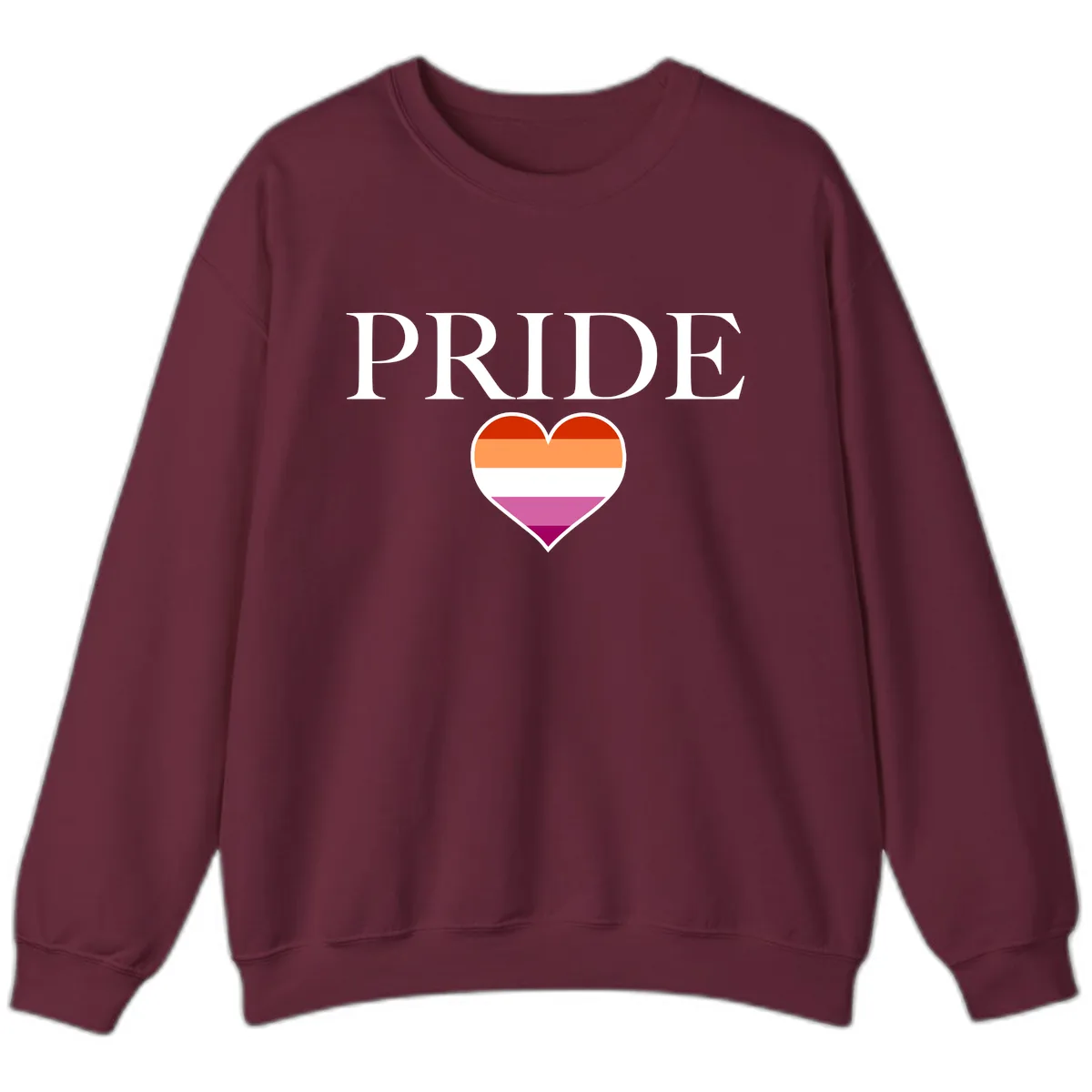 Pride Heart Flag Design Sweatshirt in Maroon