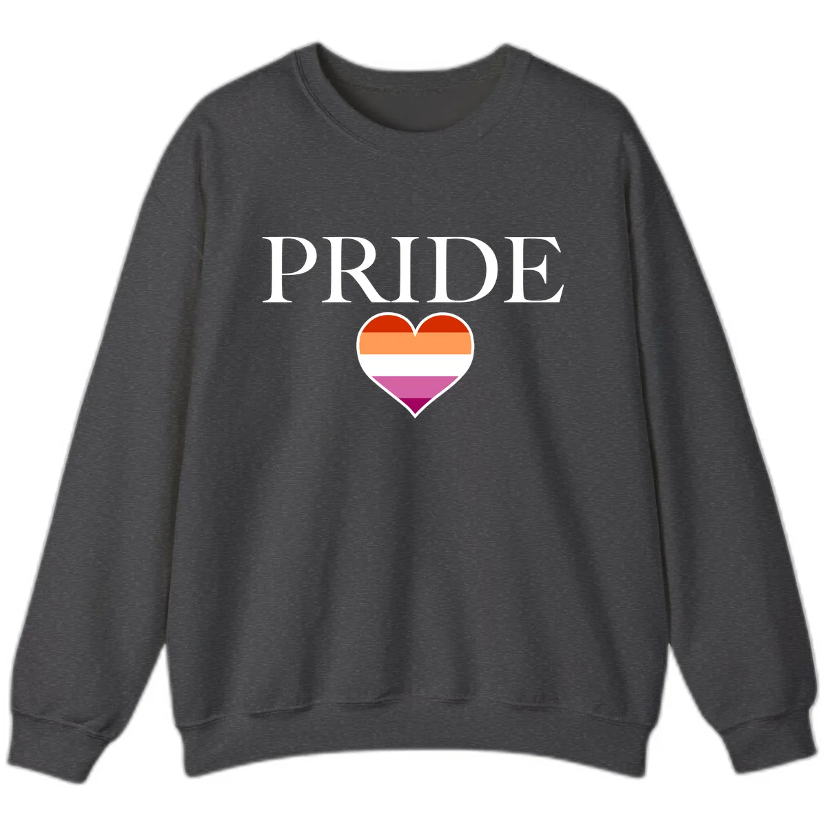 Pride Heart Flag Design Sweatshirt in Dark Heather