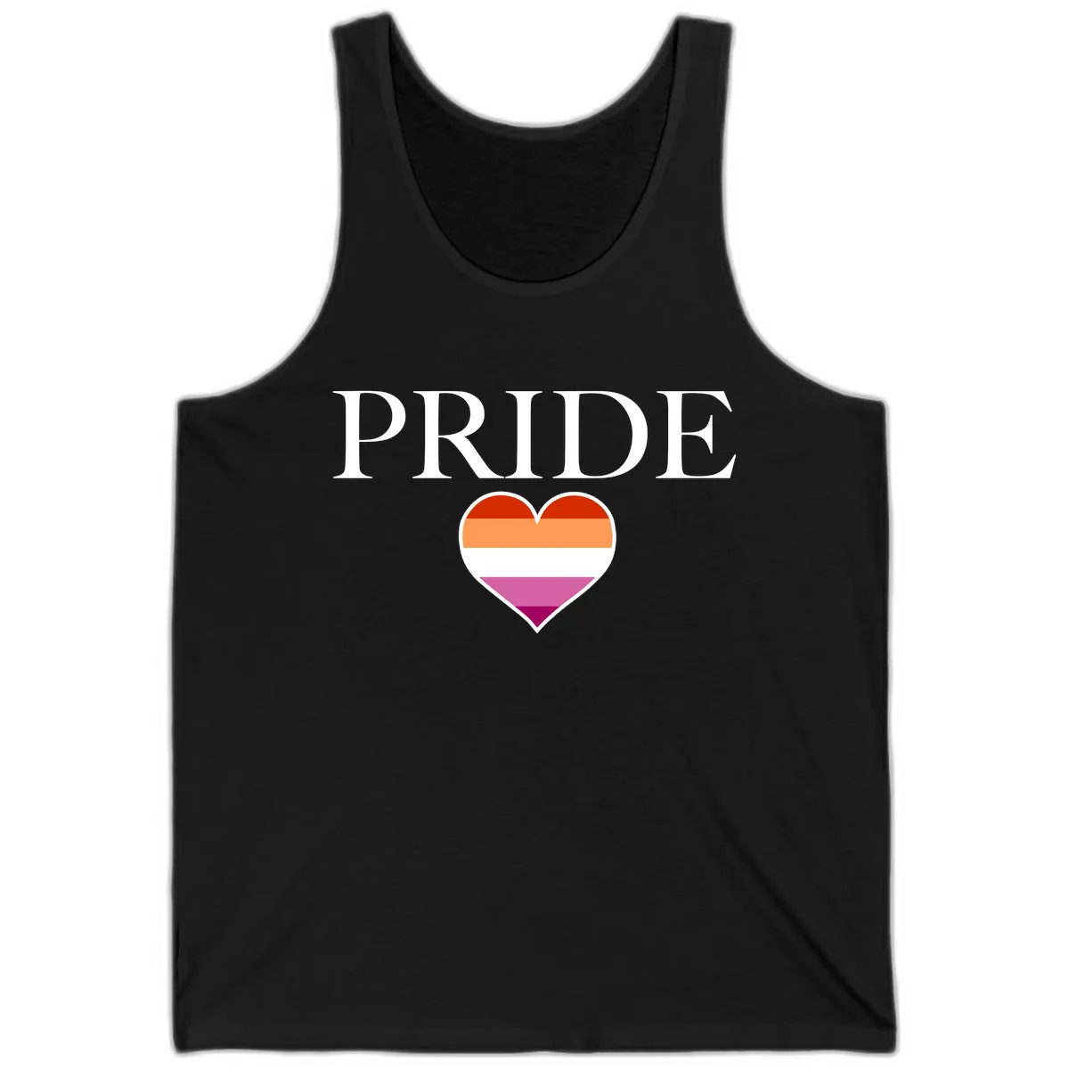 Pride Heart Flag Design Tank in Black
