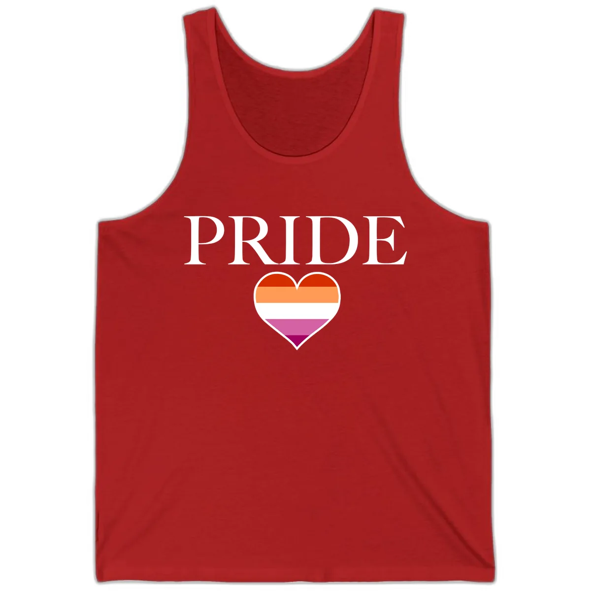 Pride Heart Flag Design Tank in Red