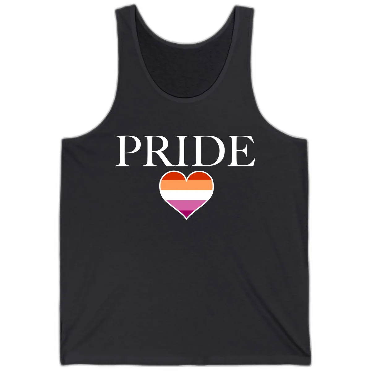 Pride Heart Flag Design Tank in Dark Grey