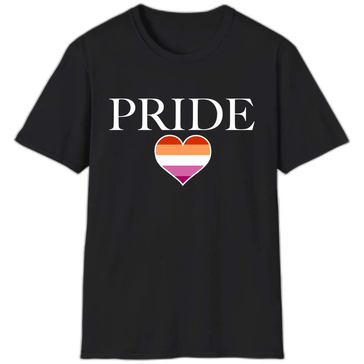 Pride Heart Flag Design T-Shirt in Black