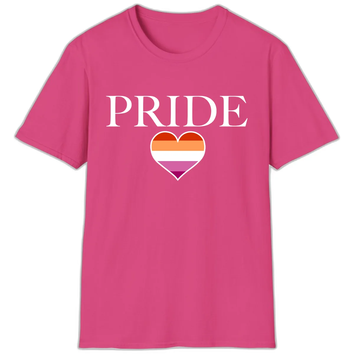 Pride Heart Flag Design T-Shirt in Heliconia