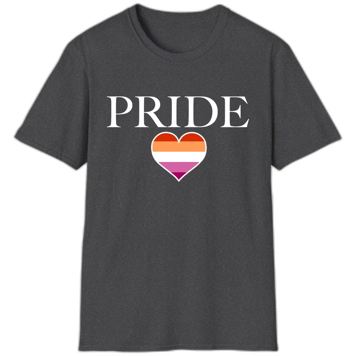 Pride Heart Flag Design T-Shirt in Dark Heather