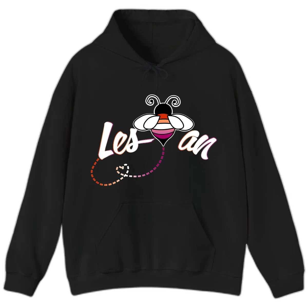 Love Bee Happy Pride Hoodie in Black
