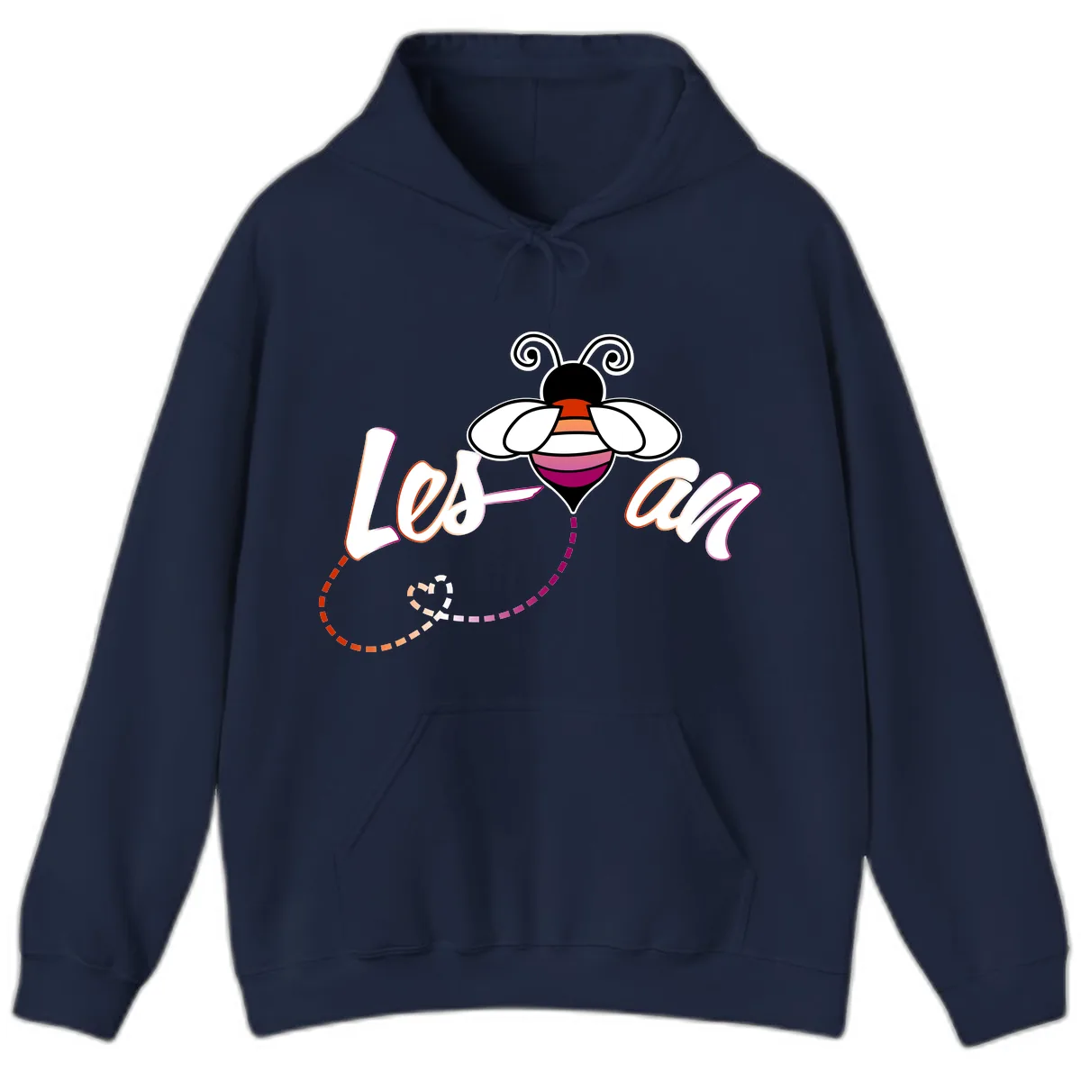 Love Bee Happy Pride Hoodie in Navy