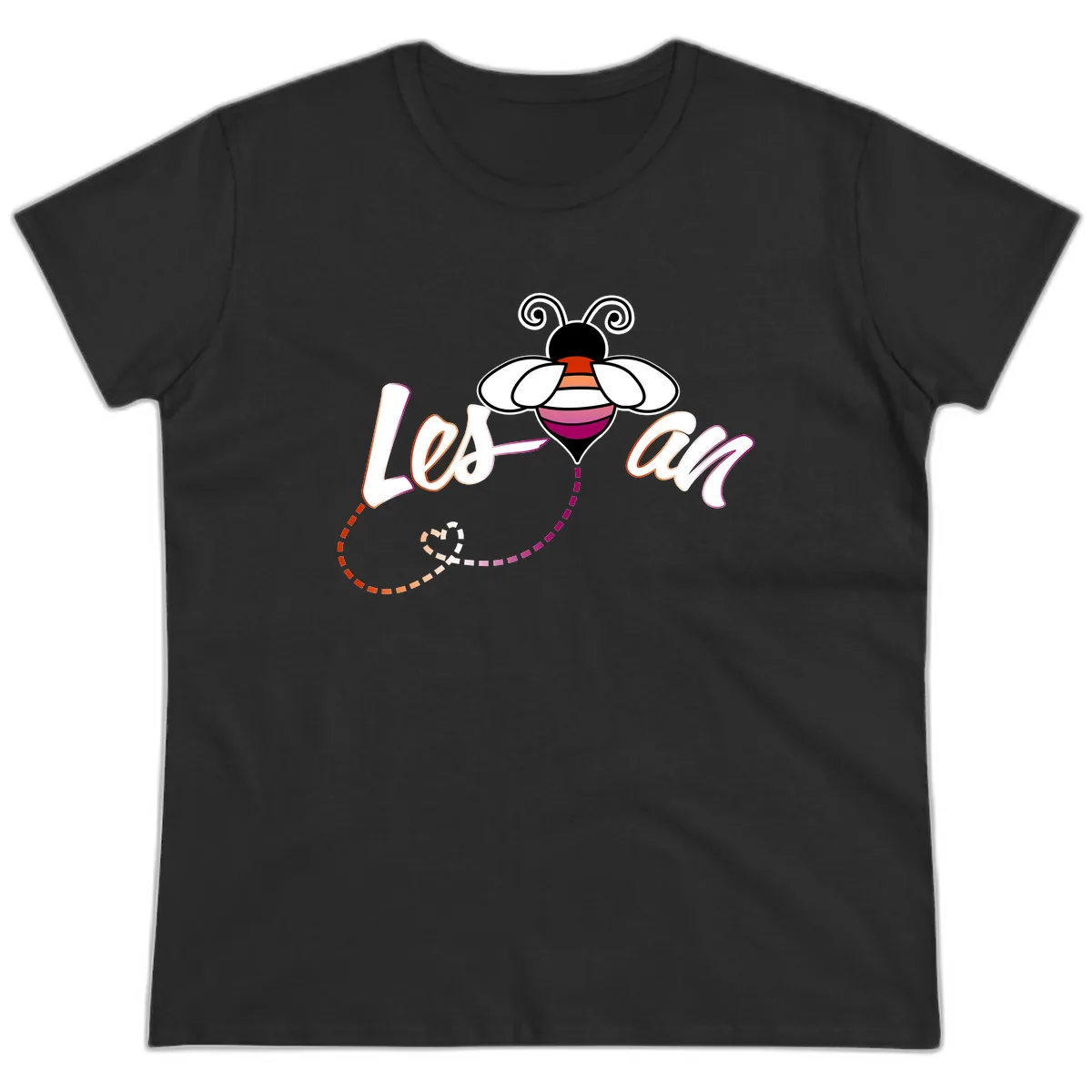 Love Bee Happy Pride Ladies Tee in Black