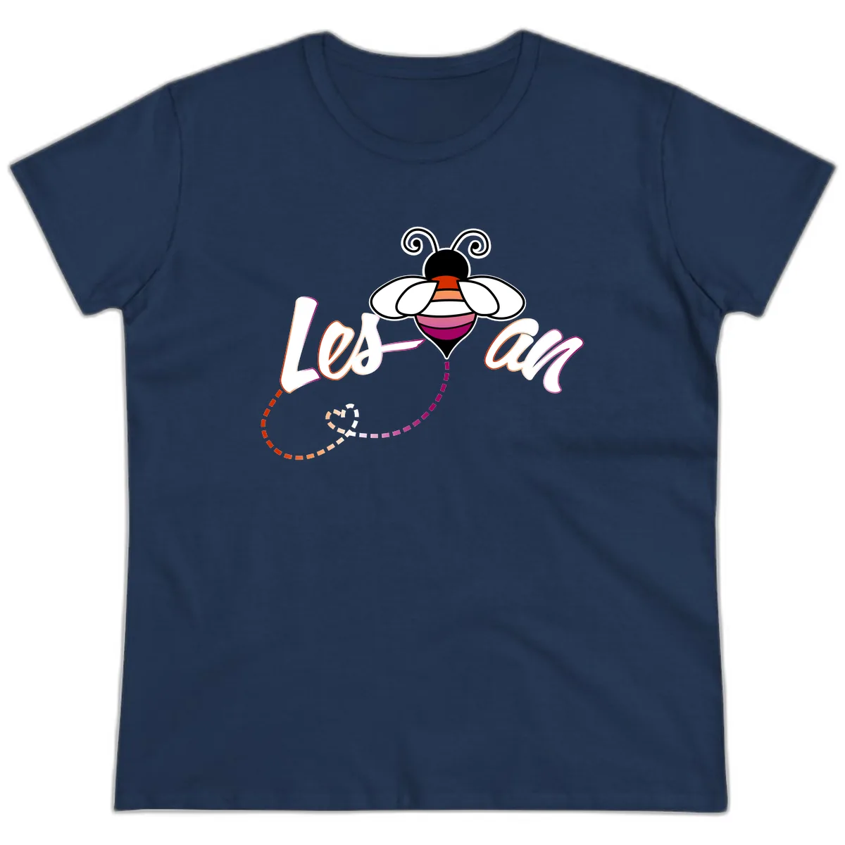 Love Bee Happy Pride Ladies Tee in Navy
