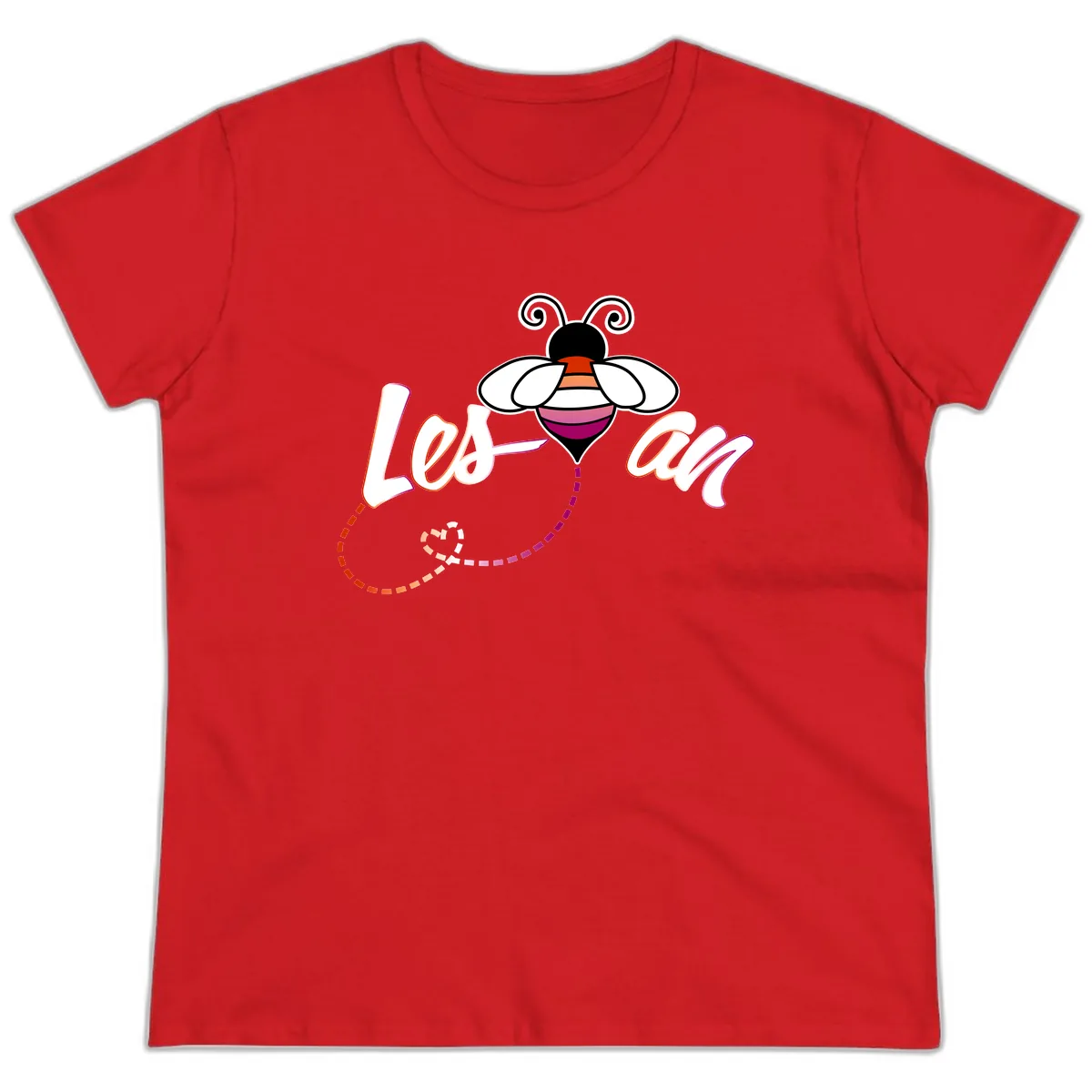 Love Bee Happy Pride Ladies Tee in Red
