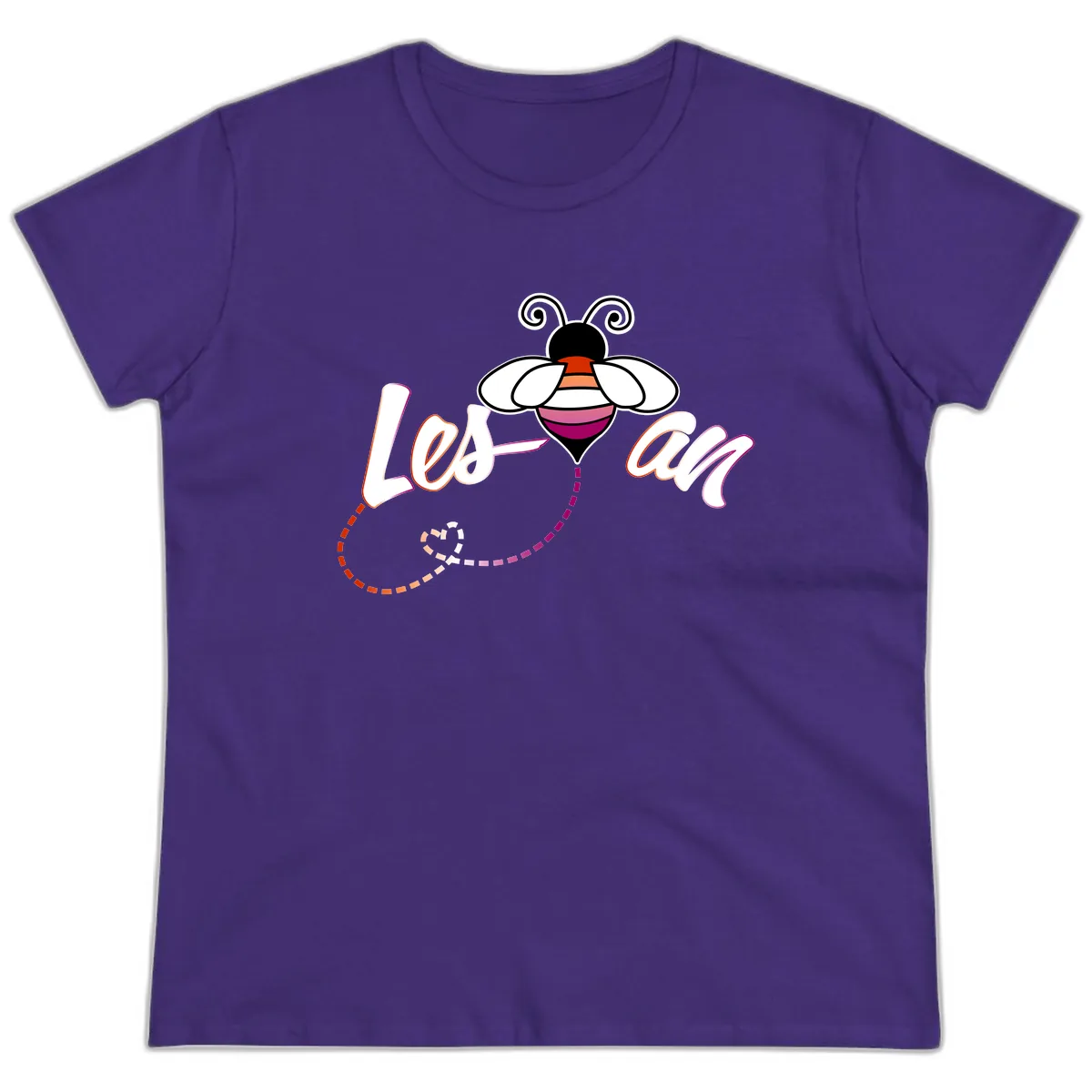 Love Bee Happy Pride Ladies Tee in Purple