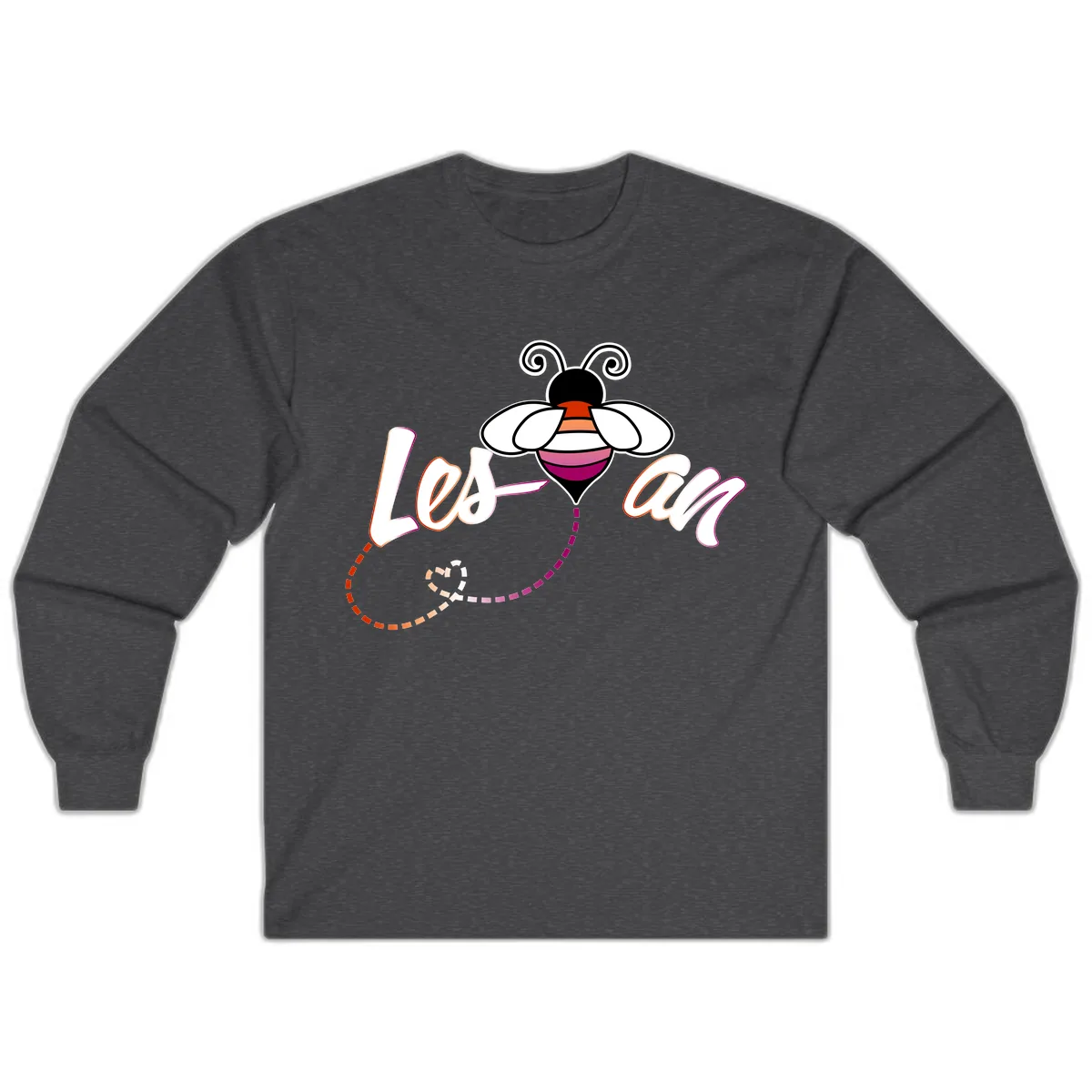 Love Bee Happy Pride Long Sleeve in Dark Heather