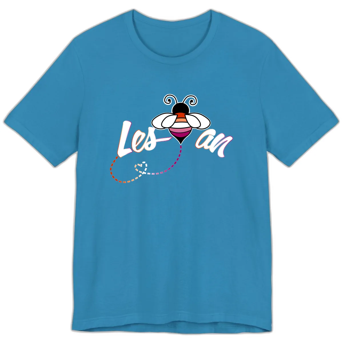 Love Bee Happy Pride Premium T-Shirt in Aqua