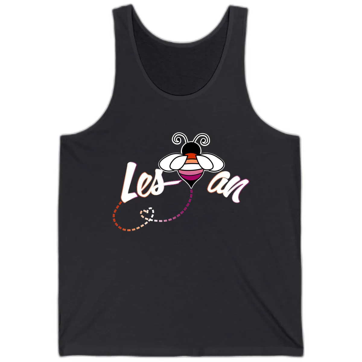 Love Bee Happy Pride Tank in Dark Grey