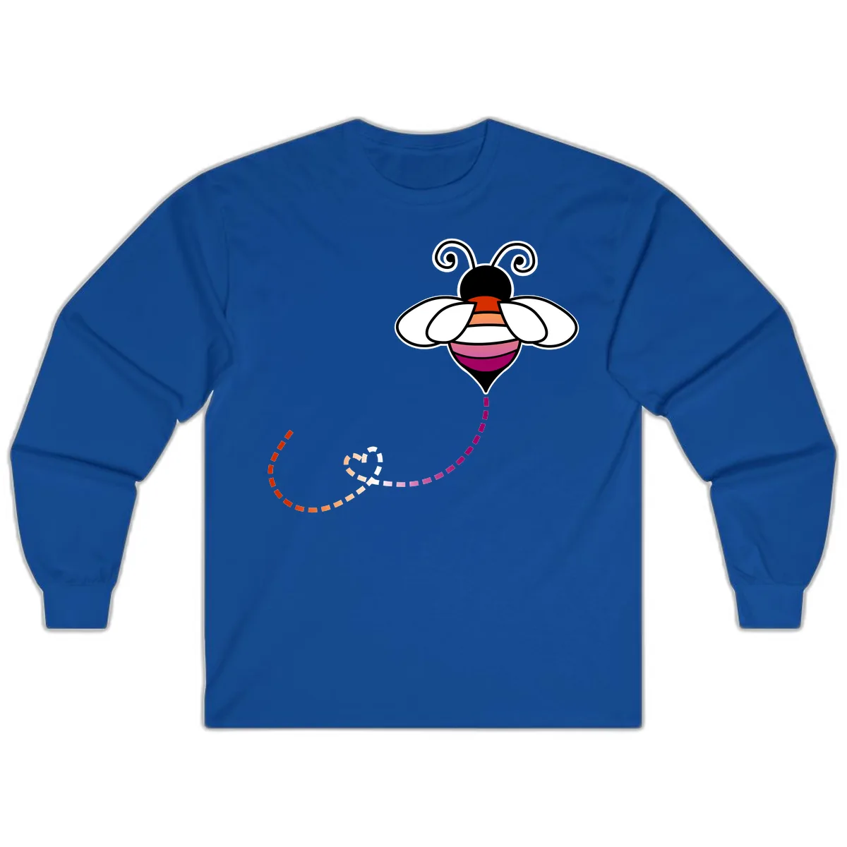 Rainbow Pride Bee With Flight Path Long Sleeve in Royal