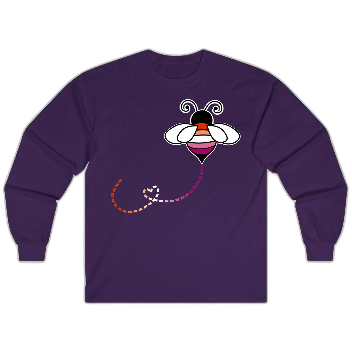Rainbow Pride Bee With Flight Path Long Sleeve in Purple