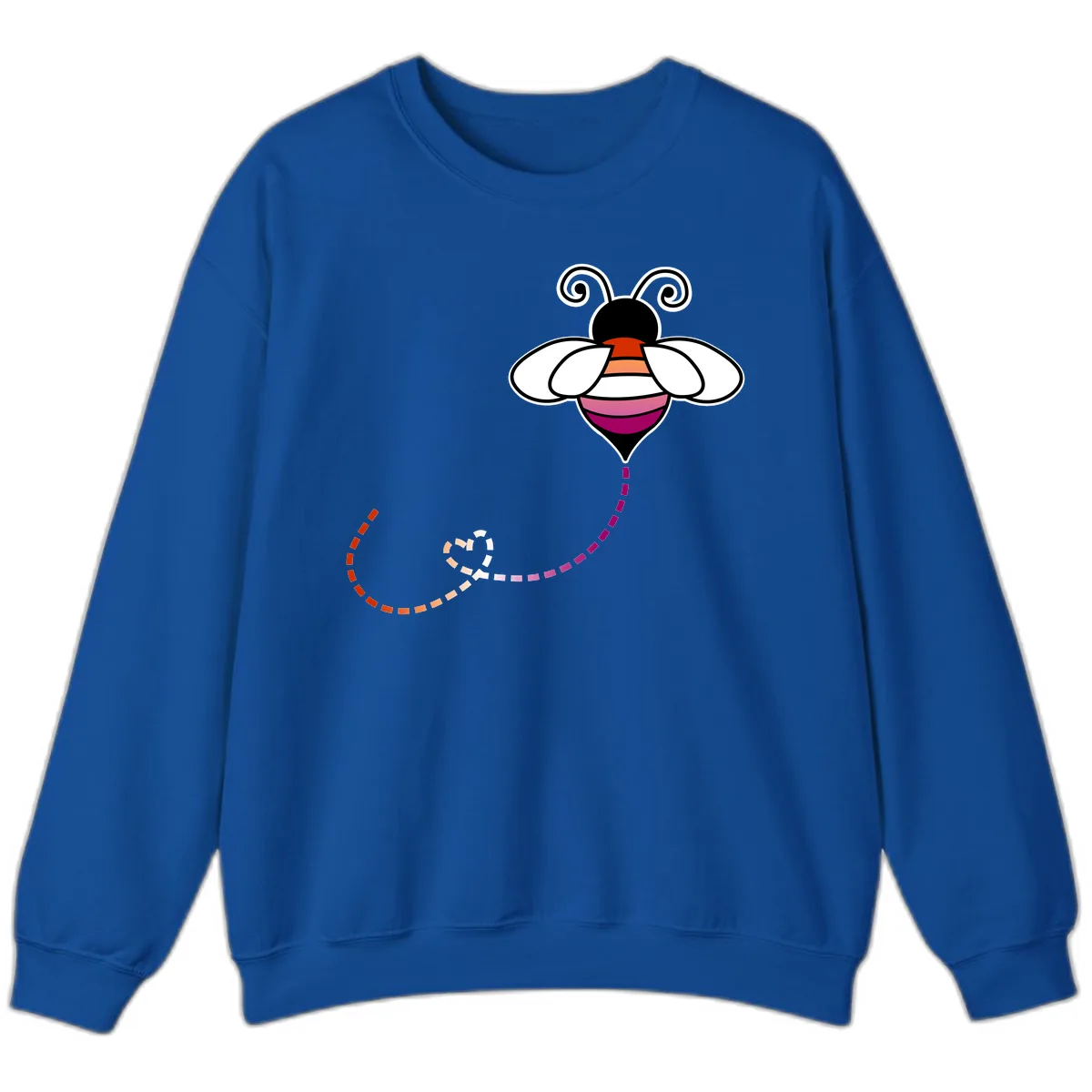 Rainbow Pride Bee With Flight Path Sweatshirt in Royal