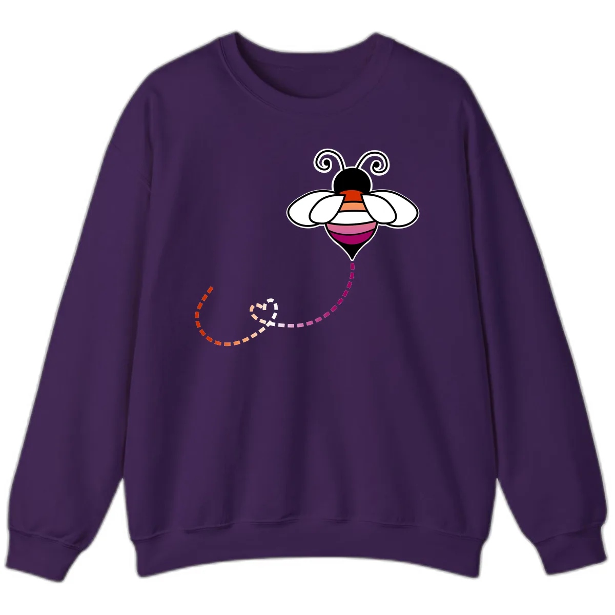 Rainbow Pride Bee With Flight Path Sweatshirt in Purple