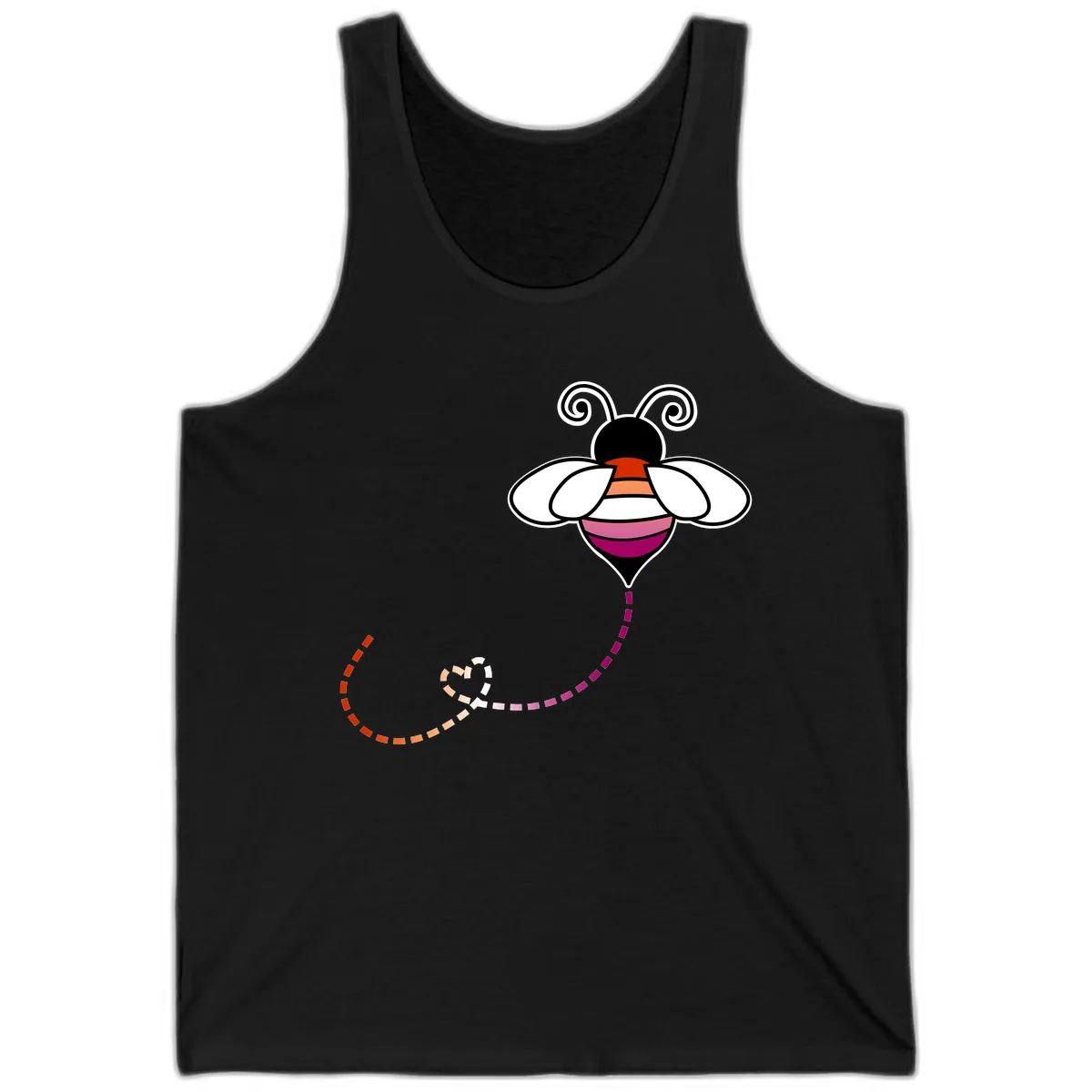 Rainbow Pride Bee With Flight Path Tank in Black