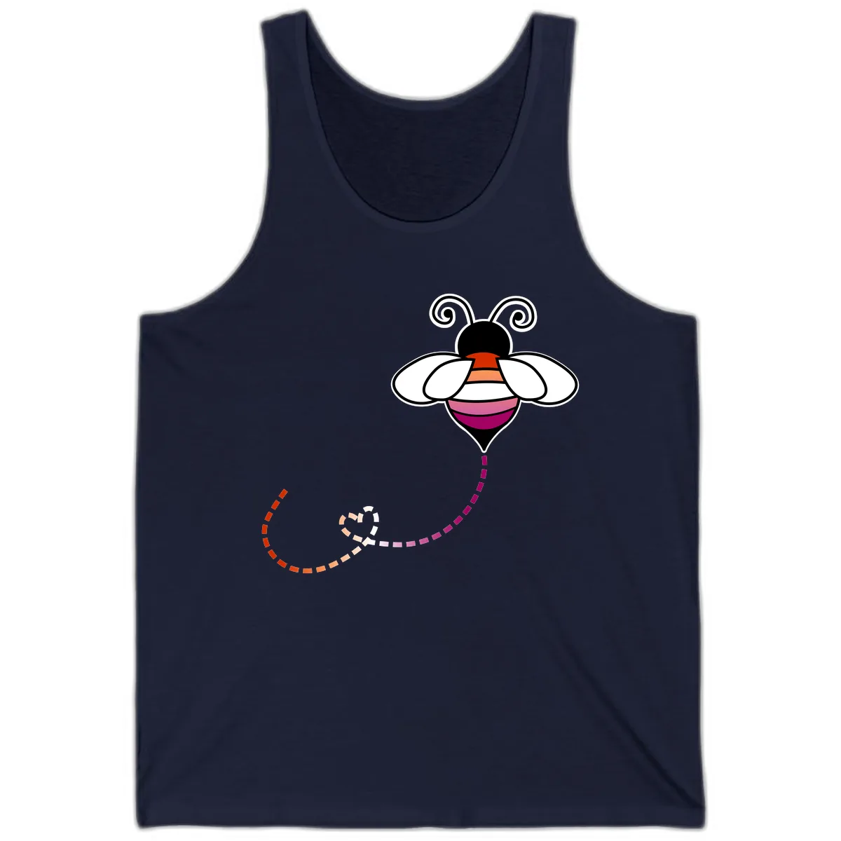 Rainbow Pride Bee With Flight Path Tank in Navy