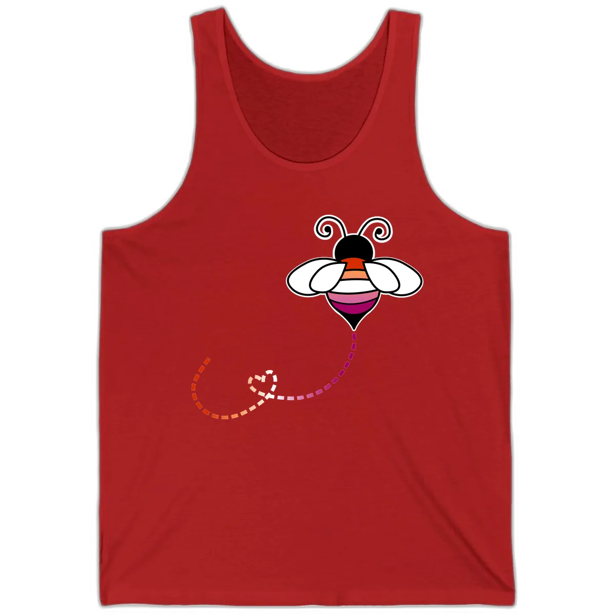 Rainbow Pride Bee With Flight Path Tank in Red