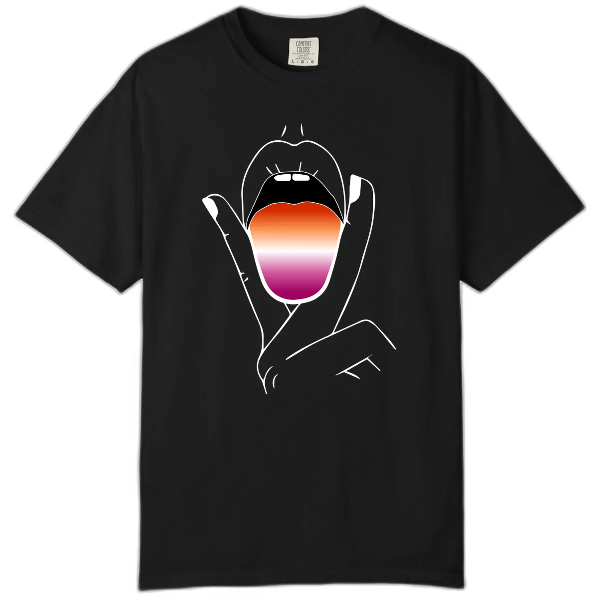 Open Mouth Pride Gradient Comfort Color in Black