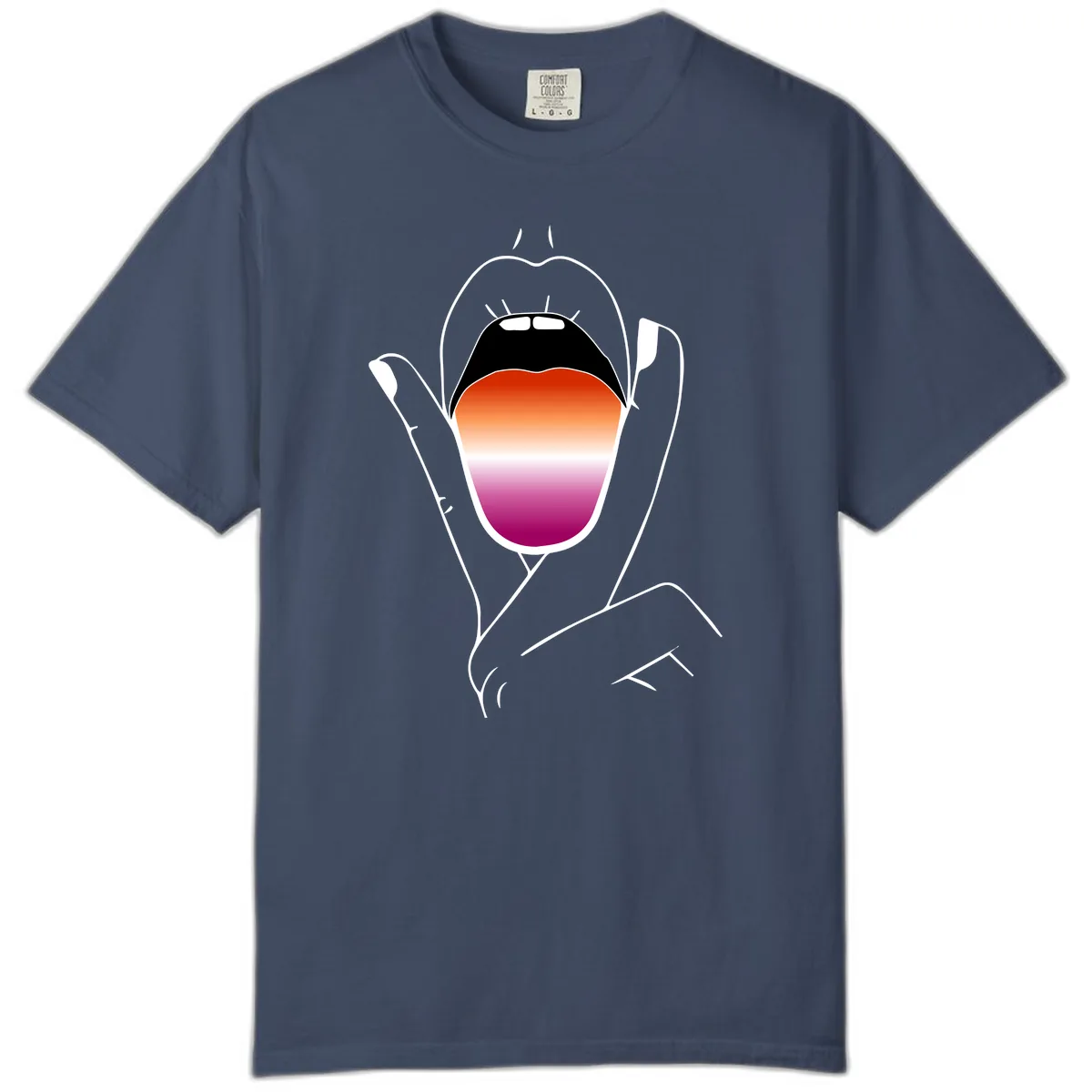 Open Mouth Pride Gradient Comfort Color in Midnight