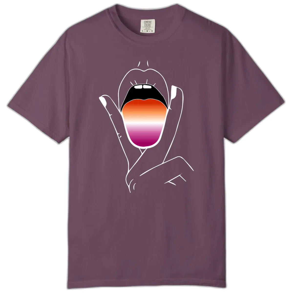Open Mouth Pride Gradient Comfort Color in Berry