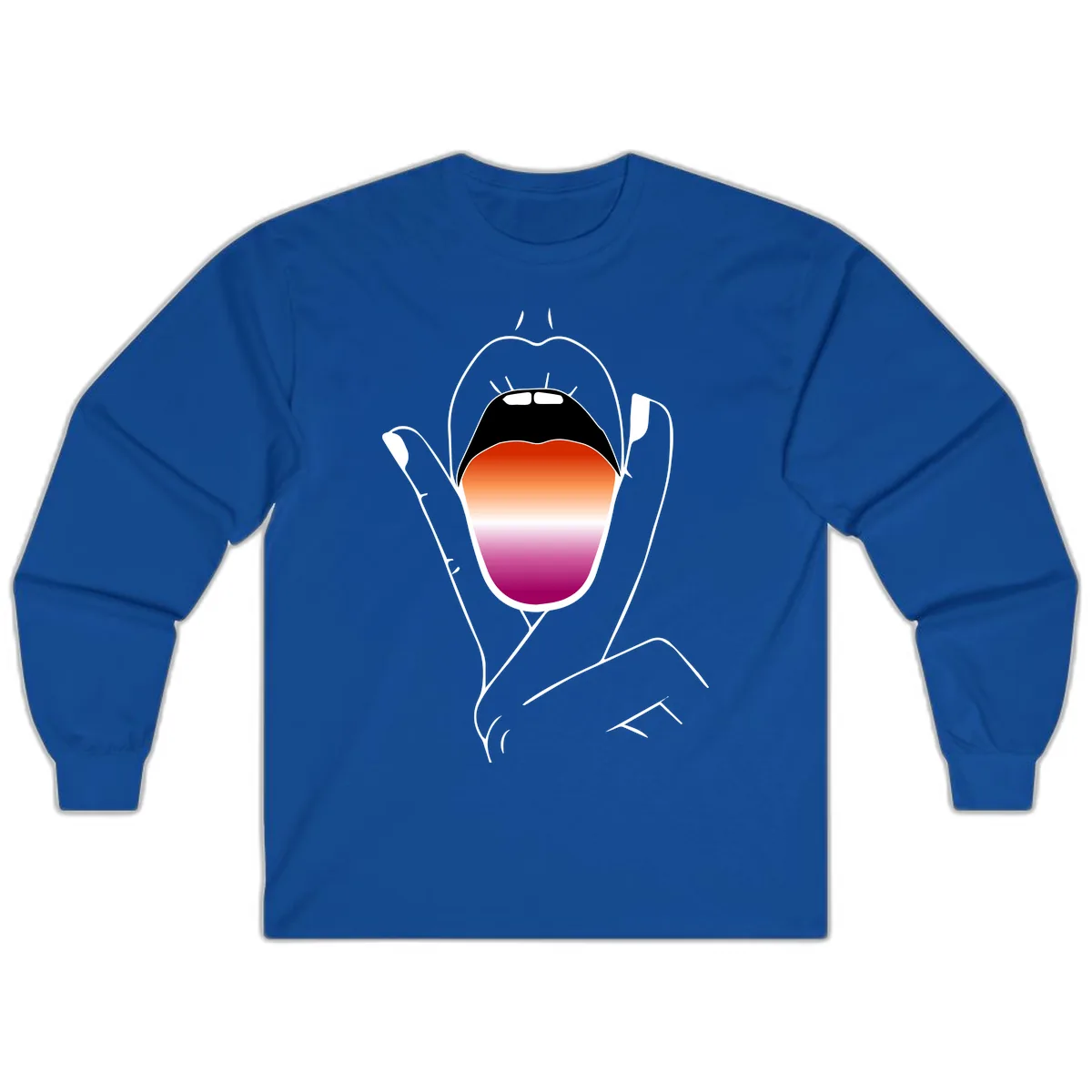 Open Mouth Pride Gradient Long Sleeve in Royal