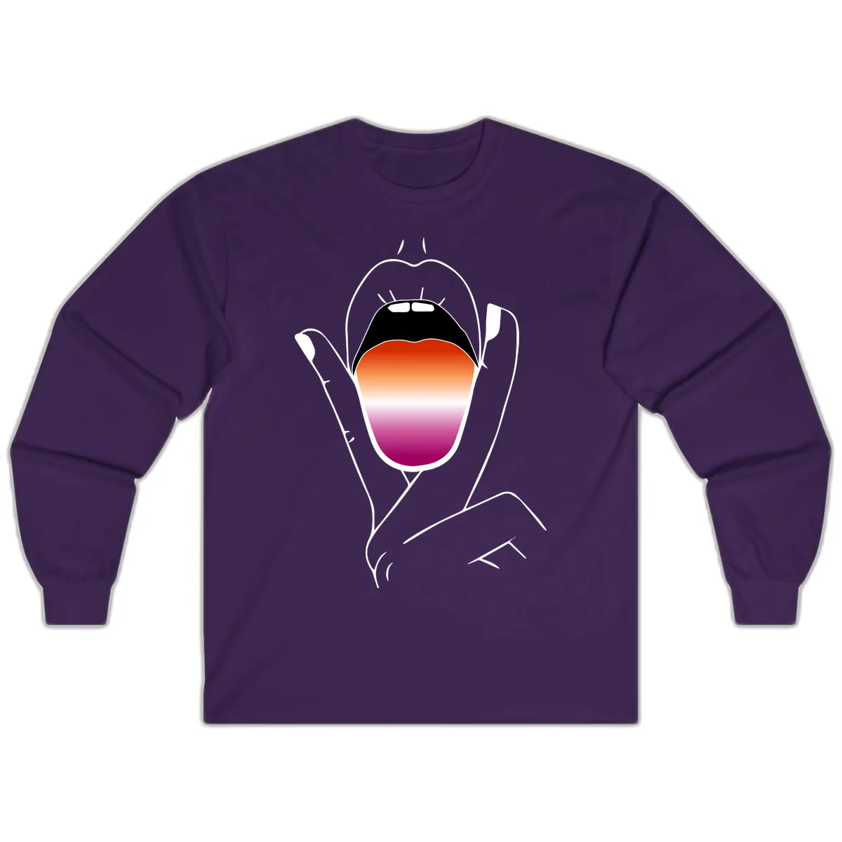 Open Mouth Pride Gradient Long Sleeve in Purple