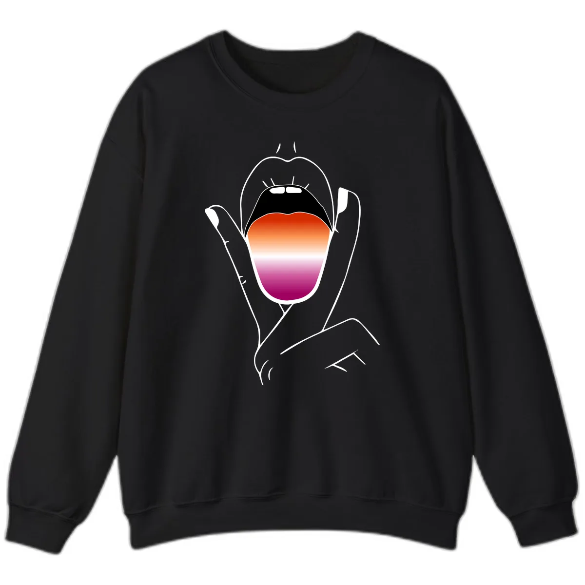 Open Mouth Pride Gradient Sweatshirt in Black