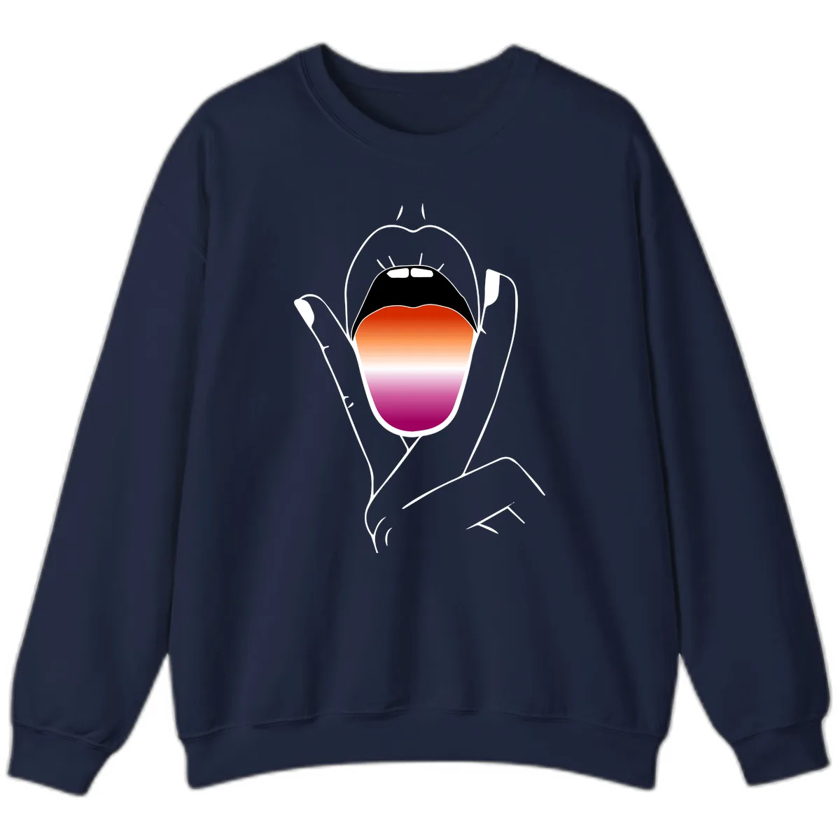 Open Mouth Pride Gradient Sweatshirt in Navy
