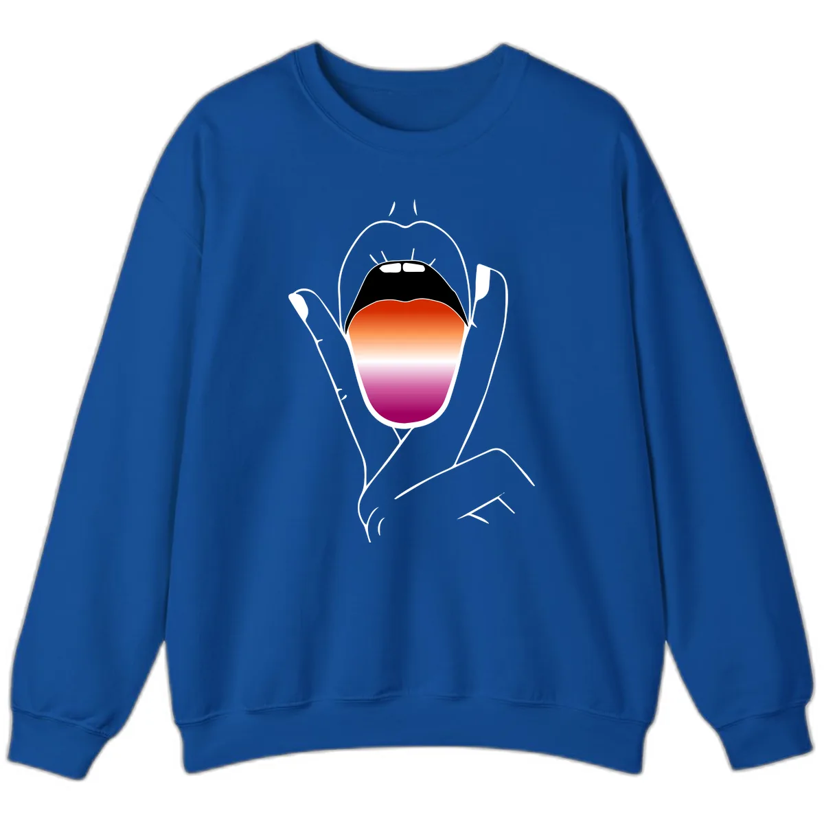 Open Mouth Pride Gradient Sweatshirt in Royal