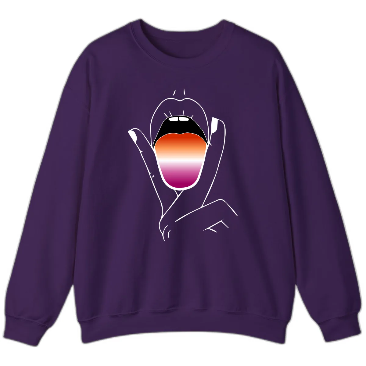 Open Mouth Pride Gradient Sweatshirt in Purple