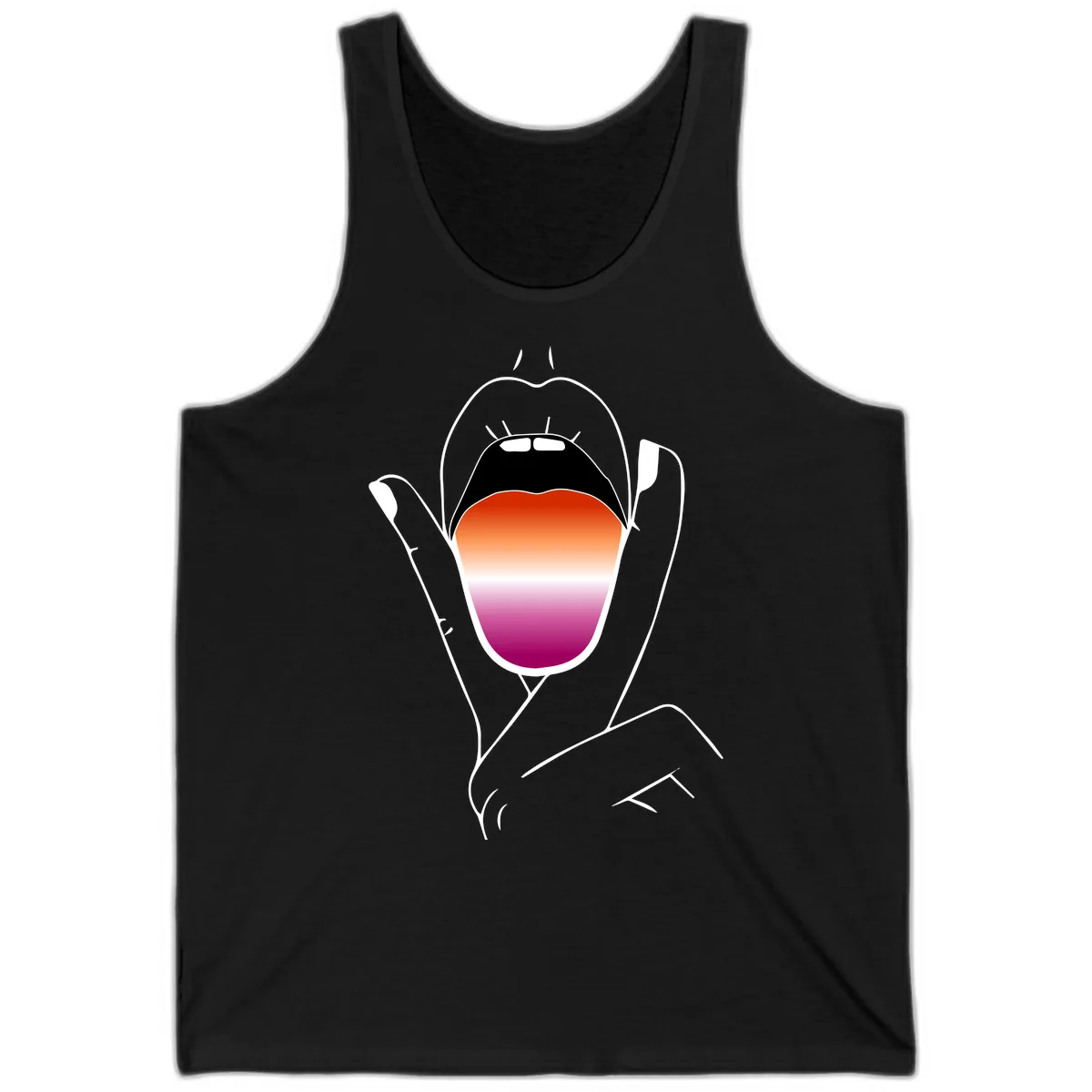 Open Mouth Pride Gradient Tank in Black