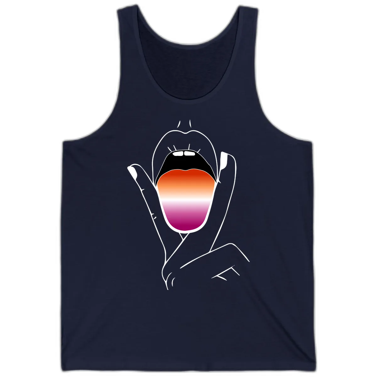 Open Mouth Pride Gradient Tank in Navy