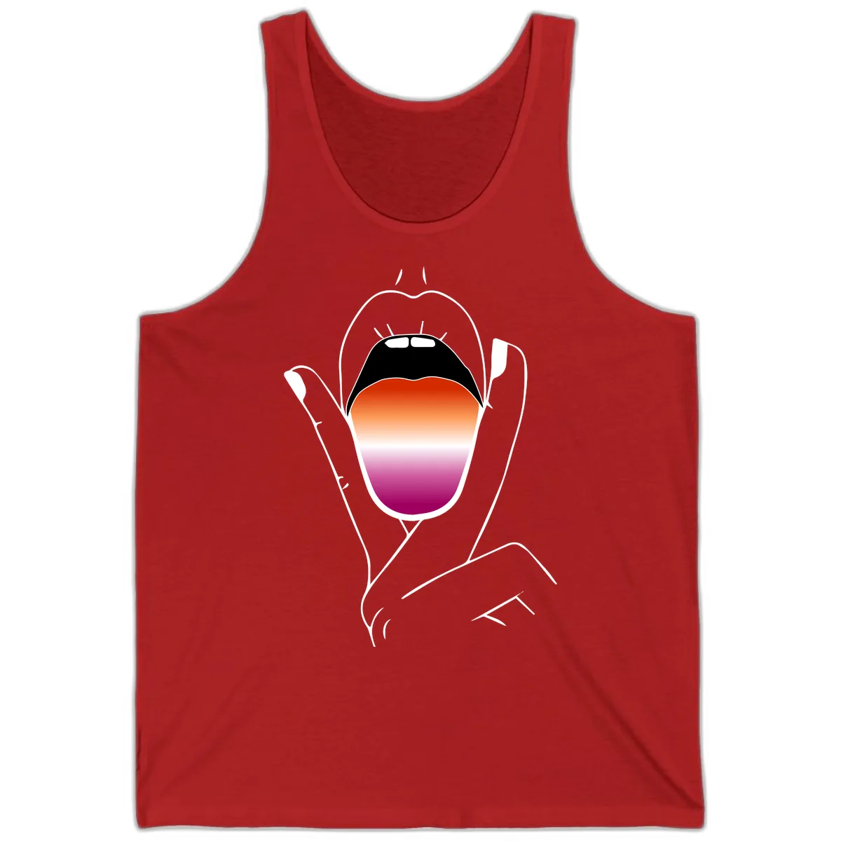 Open Mouth Pride Gradient Tank in Red
