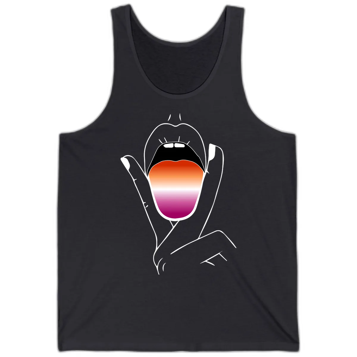 Open Mouth Pride Gradient Tank in Dark Grey